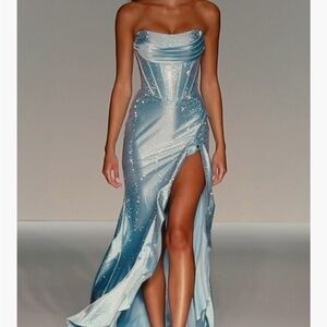 Sherri Hill- ice blue prom dress- Size 00